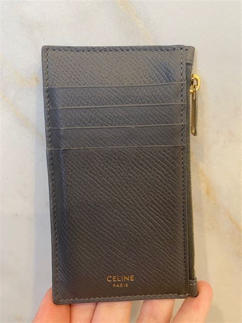 celine card holder zip|celine grained cardholder.